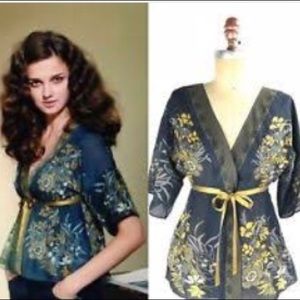 Anthropologie Silk Kimono Top
